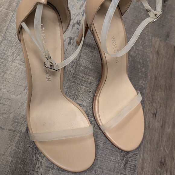 Stuart Weitzman nude clear strap sandals size 37 - Picture 3 of 3